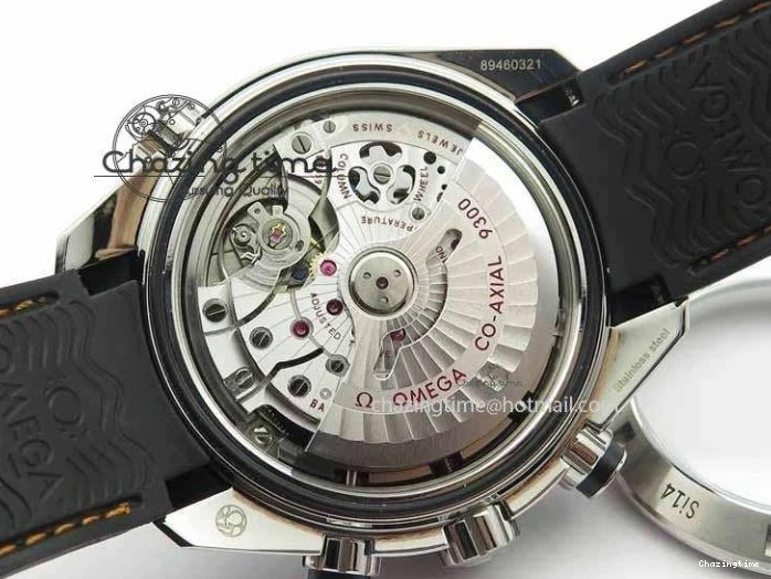 0429 Planet Ocean Master Chrono 45mm SS OM 1:1 Best Edition Black Dial Orange 12 On Rubber Strap A Durable 8169